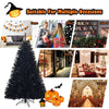 6 ft Black Hinged Artificial Halloween Christmas Tree with Metal Stand