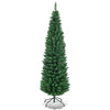 6ft PVC Artificial Christmas Tree Holiday Decor Slim Pencil Xmas Tree with Foldable Metal Stand