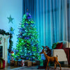 6ft  Pre-lit Artificial Christmas Tree APP Controlled Hinged Xmas Tree with 420 Color Changing LED Lights & Folding Metal Stand