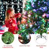 6ft Fiber Optic Christmas Tree PreLit Spruce Artificial Xmas Tree with Solid Metal Stand