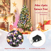 6ft Pre-lit Multi-Colored Fiber Optic Christmas Tree Spruce Artificial Xmas Tree with Metal Stand