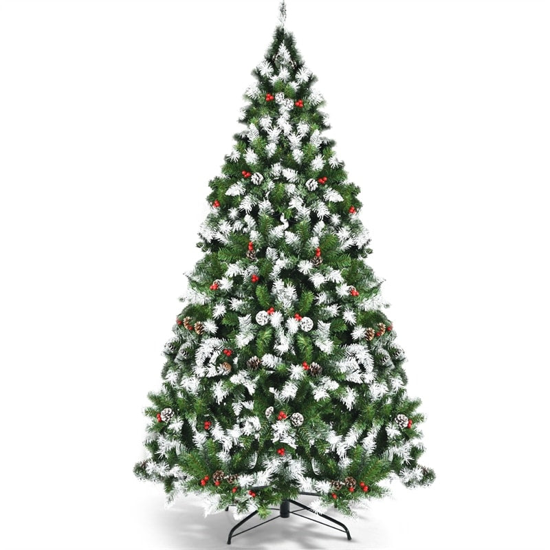 6ft Pre-lit Snow Flocked Artificial Christmas Tree with 250 LED Lights