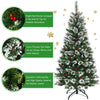 6ft Snow Flocked Pencil Artificial Christmas Tree with Red Berries