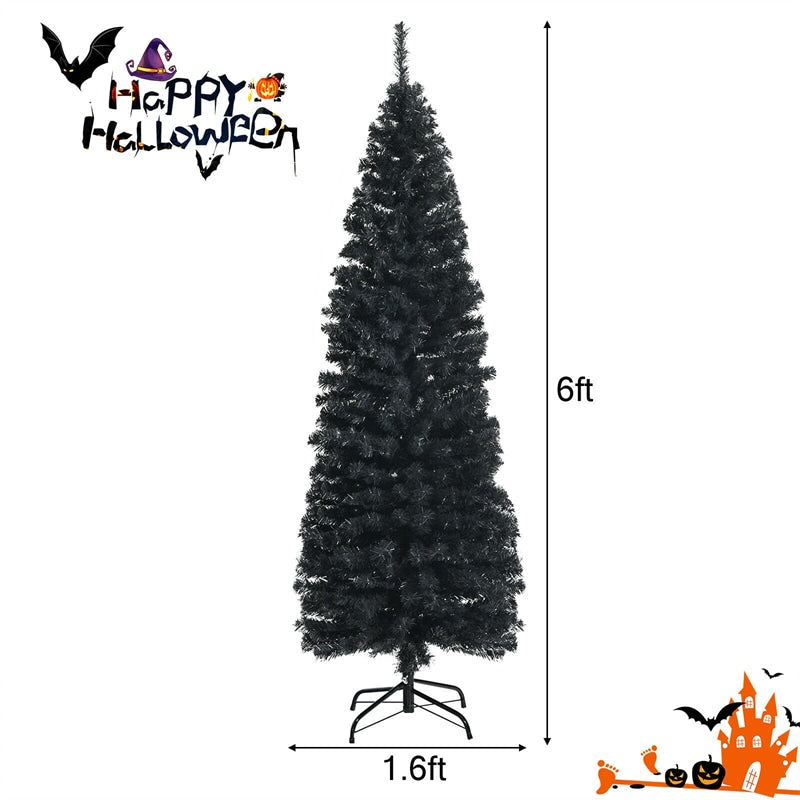 6ft Unlit Pencil Artificial Christmas Halloween Tree for Indoor Decor