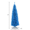 6ft Unlit Pencil Christmas Tree Slim Artificial Xmas Tree with Metal Stand for Holiday Decor