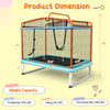 6FT Kids Trampoline ASTM Approved Recreational Trampoline with Swing, Horizontal Bar & Enclosure Net, Mini Rectangle Trampoline for Kids Toddlers Indoor/Outdoor