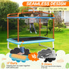 6FT Kids Trampoline ASTM Approved Recreational Trampoline with Swing, Horizontal Bar, Enclosure Net, Indoor Outdoor Mini Rectangle Trampoline