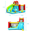 6 in 1 Inflatable Kids Water Slide Splash Bounce House Climbing Wall Basketball Hoop with 480W Blower