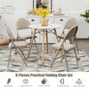 Padded Folding Chairs 6-Pack Portable Fabric Dining Chairs Office Guest Chairs Wedding Party Chairs with Upholstered Seat & Handle Hole
