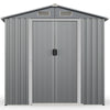 6 x 4 FT Outdoor Storage Shed Galvanized Steel Garden Storage Shed with Lockable Double Sliding Door