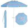 7.2 FT Portable Outdoor Beach Umbrella with Sand Anchor and Tilted Pole