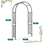 7.2Ft Outdoor Metal Garden Arch Pergola Arbor for Wedding Lawn Decoration - Bestoutdor
