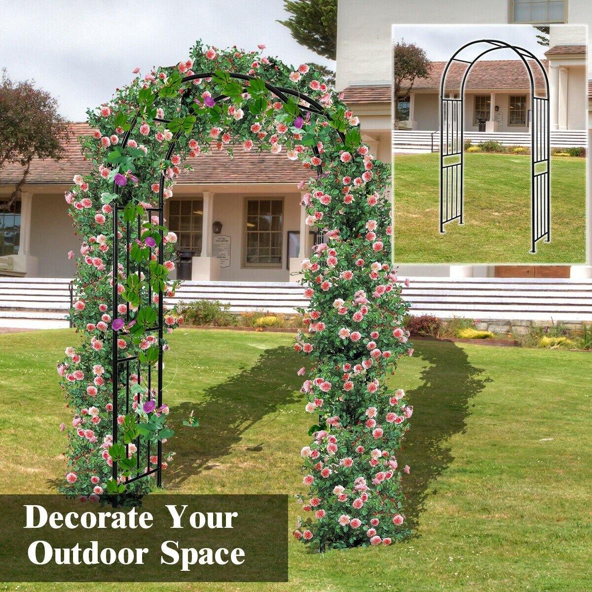 7.2Ft Metal Garden Arbor Wedding Arch Arch Trellis on Sale - Bestoutdor