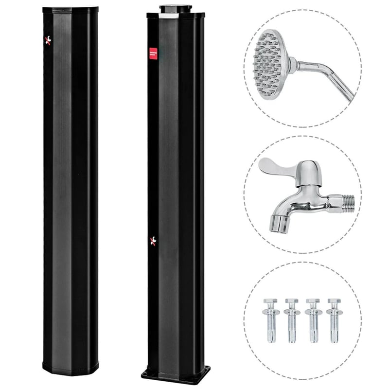 7.2Ft 9.3 Gallon Solar Heated Outdoor Shower with Shower Head
