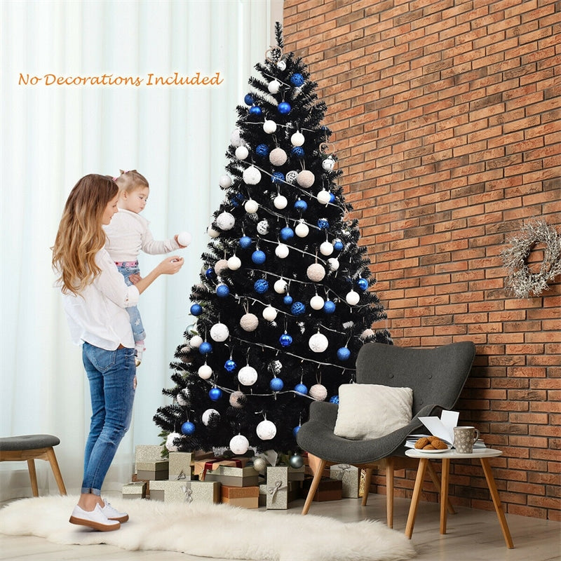 7.5 ft Black Hinged Artificial Halloween Christmas Tree