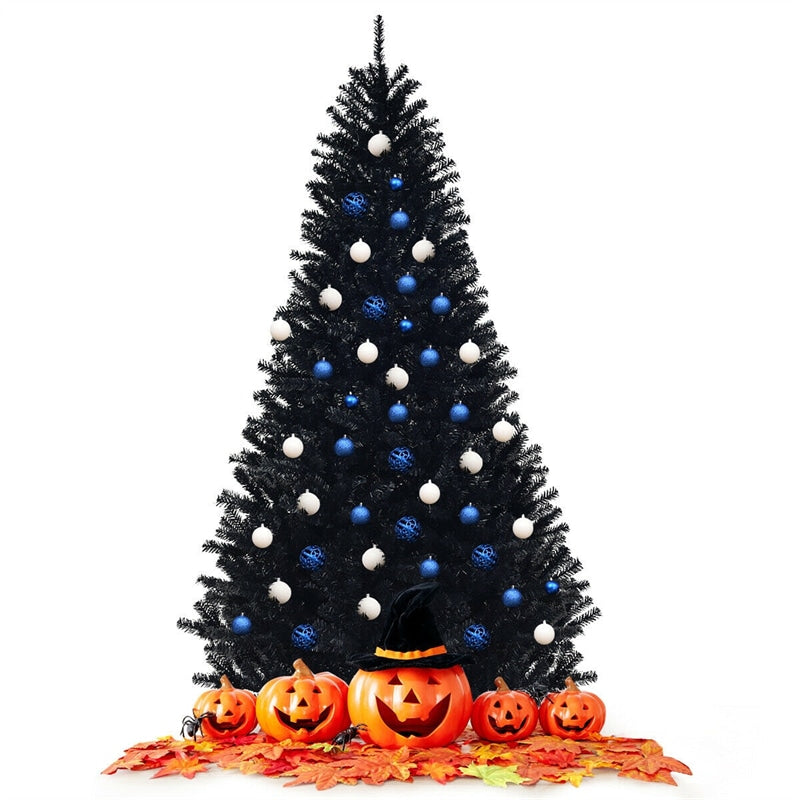 7.5 ft Black Hinged Artificial Halloween Christmas Tree
