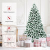 7.5ft Pre-Lit Artificial Christmas Tree Snow Flocked Xmas Tree with 550 LED Lights & Metal Stand for Holiday Decoration