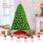 7.5ft Unlit Green Flocked Artificial Christmas Tree with Metal Stand