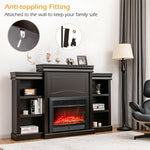 70" Modern Fireplace TV Stand Freestanding Fireplace Mantel with Storage Cabinet for Living Room Bedroom