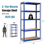 72 Inch 5-Shelf Steel Garage Storage Rack Display Stand with Adjustable Shelves