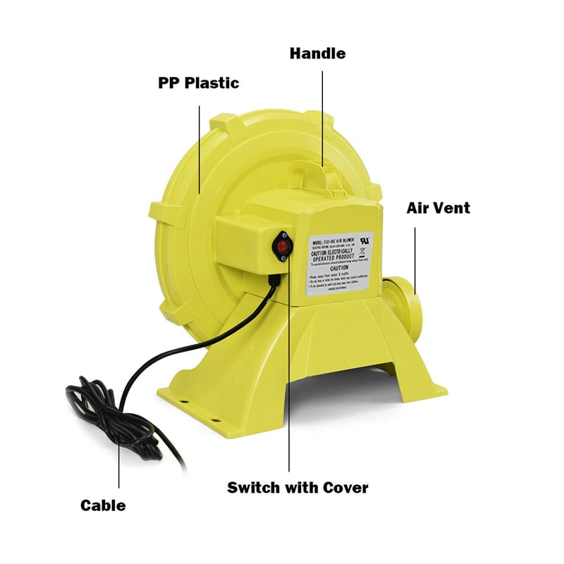 735 Watts 1.0 HP Air Blower Pump Fan for Inflatable Bounce House