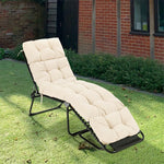 73" Outdoor Lounge Chaise Padded Cushion with String Ties