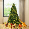 7FT Pre-Lit Christmas Tree Premium Hinged Spruce Artificial Xmas Tree with 300 LED Lights & Metal Stand