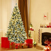 7FT Pre-Lit Snow-Flocked Hinged Christmas Tree with 1116 Branch Tips