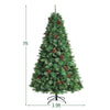 7FT Unlit PVC Artificial Christmas Tree Hinged Pine Tree with Metal Stand