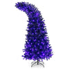 7Ft Pre-Lit Black Christmas Tree Hinged Artificial Halloween Tree with 1050 Tips & 8 Flash Modes 400 Lights