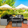7 PCS Resin Wicker Outdoor Sectional Set Rattan Patio Seating Group with Ottomans & Cushions