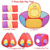 7pcs Kids Pop-up Ball Pit Play Tents & Tunnels Children Playhouse Tent with Basketball Hoop & Travel Storage Bag