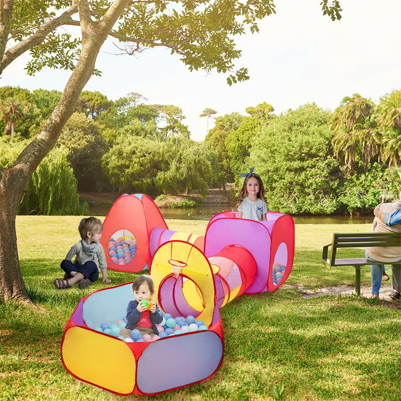 7-Piece Kids Pop Up Play Tent with Ball Pit & Crawl Tunnels