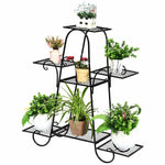 7 Tier Outdoor Metal Plant Stand Multilayer Flower Pots Holder