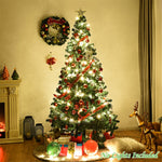 7ft Green Artificial Christmas Tree with Solid Metal Stand for Holiday Decoration