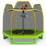 7ft Kids Trampoline Outdoor Indoor Recreational Bounce Jumper with Safety Enclosure Net Combo
