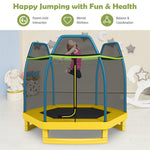7ft Kids Trampoline Outdoor Indoor Recreational Bounce Jumper with Safety Enclosure Net Combo