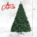 7ft Purely Green Hinged Artificial Christmas Tree with Metal Stand