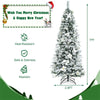 7ft Snow Flocked Artificial Christmas Tree New PVC & PE Pencil Tree with Folding Metal Stand