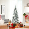7ft Snow Flocked Artificial Christmas Tree New PVC & PE Pencil Tree with Folding Metal Stand