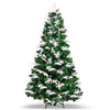 7ft Unlit Snow Flocked Hinged Christmas Tree with Folding Metal Stand