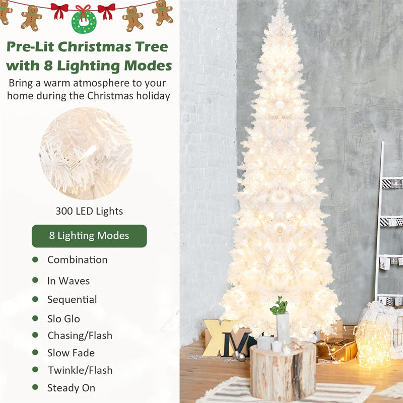 7ft pre lit pencil christmas tree hotsell