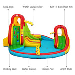 Inflatable Water Slide, 16x14FT Kids Mega Water Park with Dual Racing Slide, Large Splash Pool, Climbing Wall & Water Cannon for Backyard Party Gifts