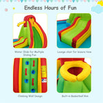 Inflatable Water Slide, 16x14FT Kids Mega Water Park with Dual Racing Slide, Large Splash Pool, Climbing Wall & Water Cannon for Backyard Party Gifts