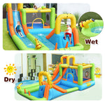 7 in 1 Kids Inflatable Water Slide Park Bounce House without Air Blower