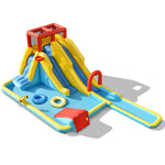 7 in 1 Kids Inflatable Water Slide Double Long Slide Bouncer Park with 735W Air Blower