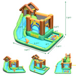 7 in 1 Kids Inflatable Water Slide Bounce House Splash Pool with 750W Blower