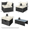 8 Piece Outdoor Rattan Furniture Set Patio Conversation Set with Storage Box & Waterproof Cover