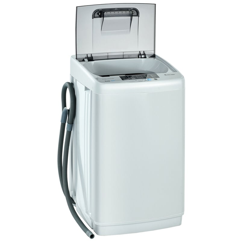 Fully Automatic Washing Machine 2-in-1 Portable Laundry Washer Spin Dryer Combo 8.8 lbs Capacity with Drain Pump