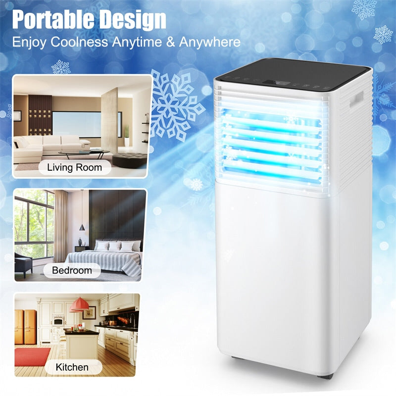 8000 BTU Portable Air Conditioner 4-in-1 Multifunctional Air Cooler with Dehumidifier Fan Mode & Remote Control